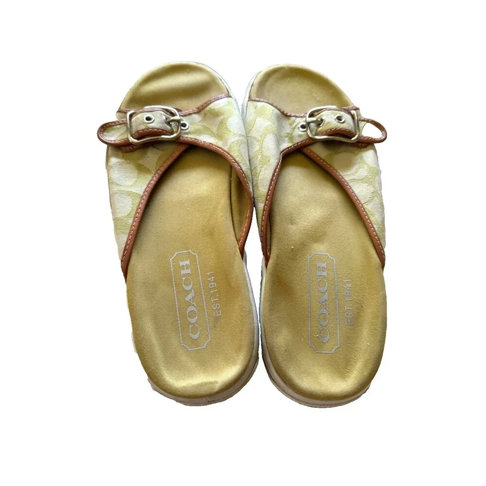 COACH Signature P229 Bonny Vintage Slip On Sandals Size 9B